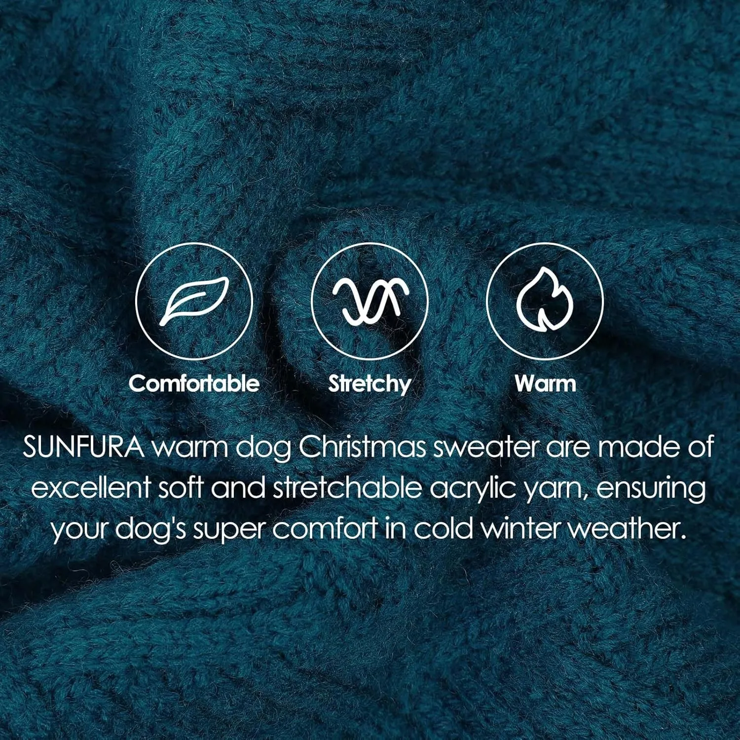 SUNFURA XS Dog Sweater, Small Dog Sweater Doggie Knitted Knitwear for Winter, Cat Pullover Christmas Sweatshirt for Yorkie Chihuahua, Warm Thick Turtleneck Clothes for Dogs Boy Girl, Blue XSmall