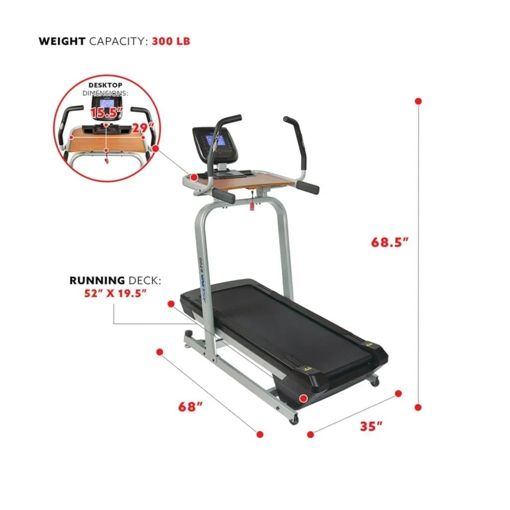 Sunny Health & Fitness Treadmill Workstation Desk