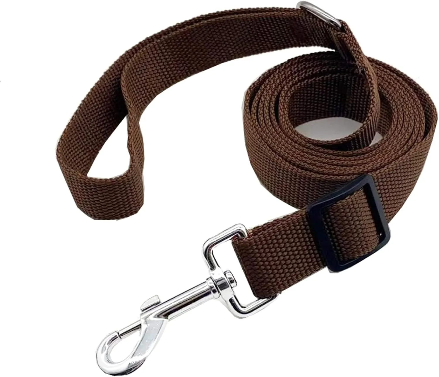 TAIAN Adjustable Nylon Dog Leash, 6FT/10 FT Long Dog Leashes for Small Medium Large Dogs (1 in x 6 ft, Brown)