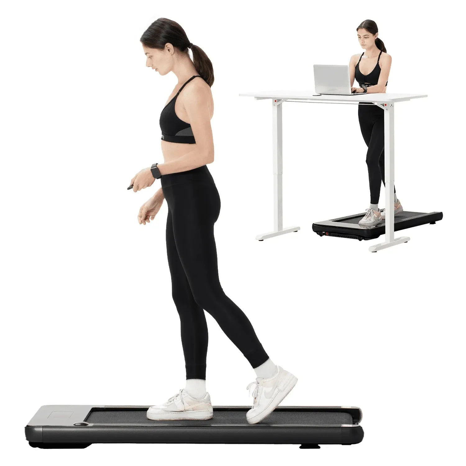 Walking Pad - under Desk Treadmill, Treadmill for Indoor/Outdoor, Quiet and Stable Pad with Remote Control LED Display- Ideal for Fitness Enthusiasts,Pitch Black
