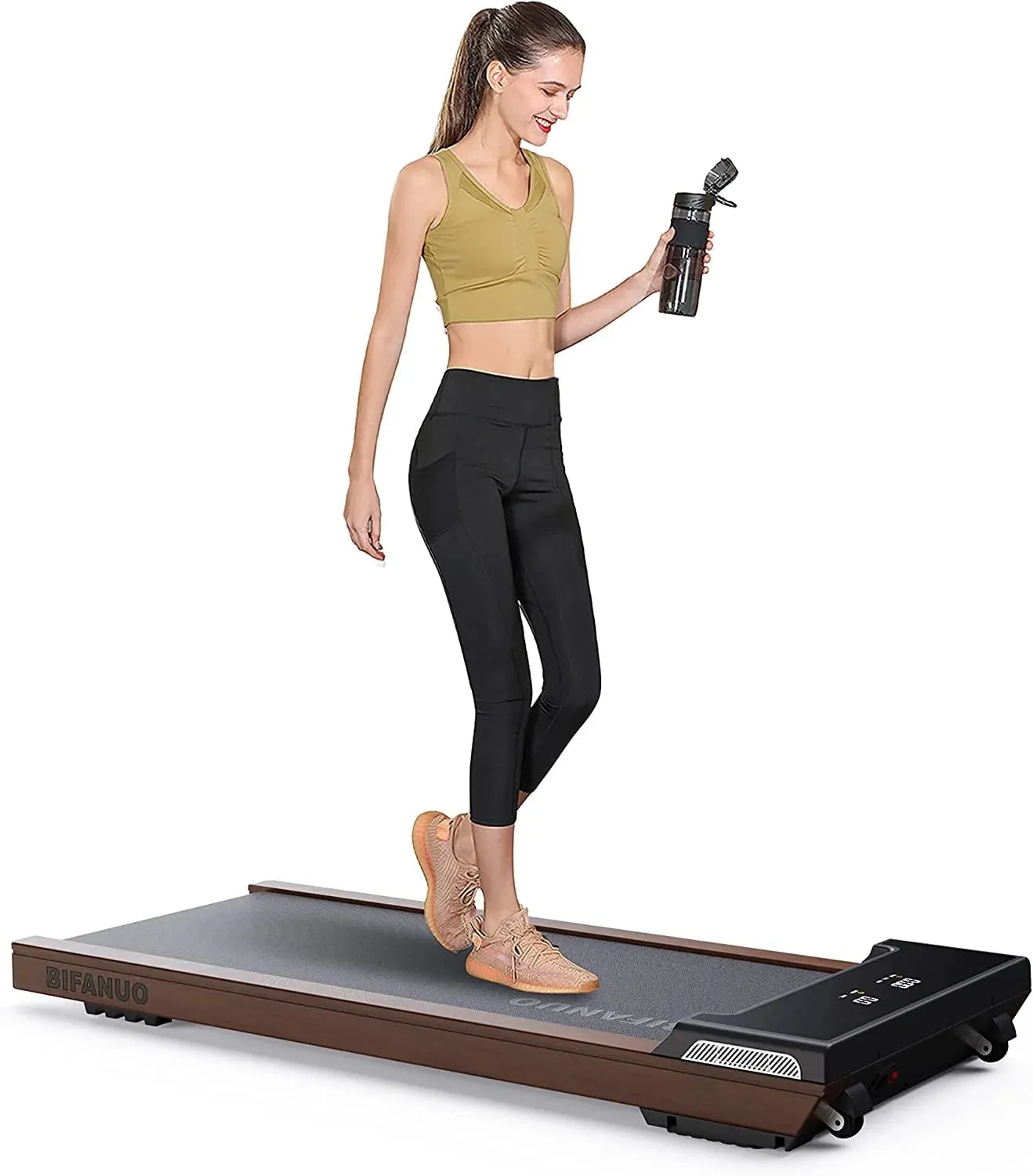 Walking Pad - under Desk Treadmill, Treadmill for Indoor/Outdoor, Quiet and Stable Pad with Remote Control LED Display- Ideal for Fitness Enthusiasts,Pitch Black