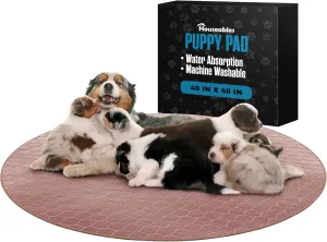 Whelping Pad, Whelping Mat, Washable Pee Pads for Dogs 48 x 48, Mats for Dogs Waterproof, Dog Playpen Mat, Washable Puppy Pads, Rug, Reusable, Large, Circle, Welping, Potty, Crate Training, Play Pen