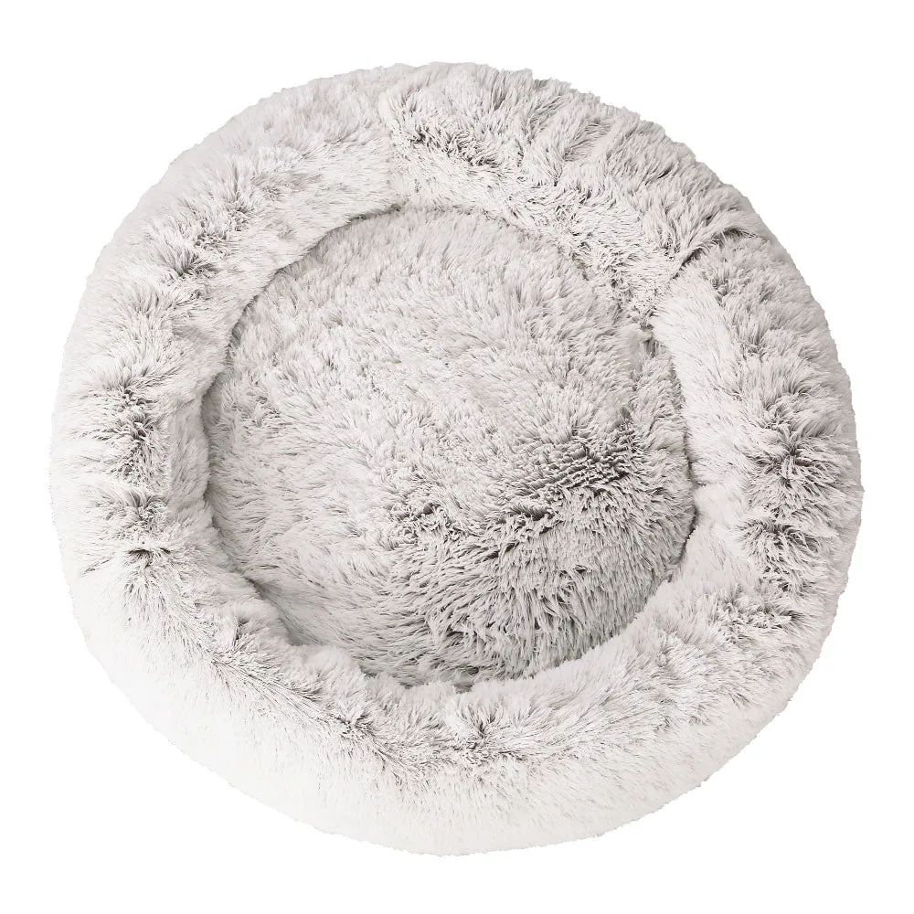 XLarge Dog Beds Pet 110cm Calming Soft Plush - White Brown