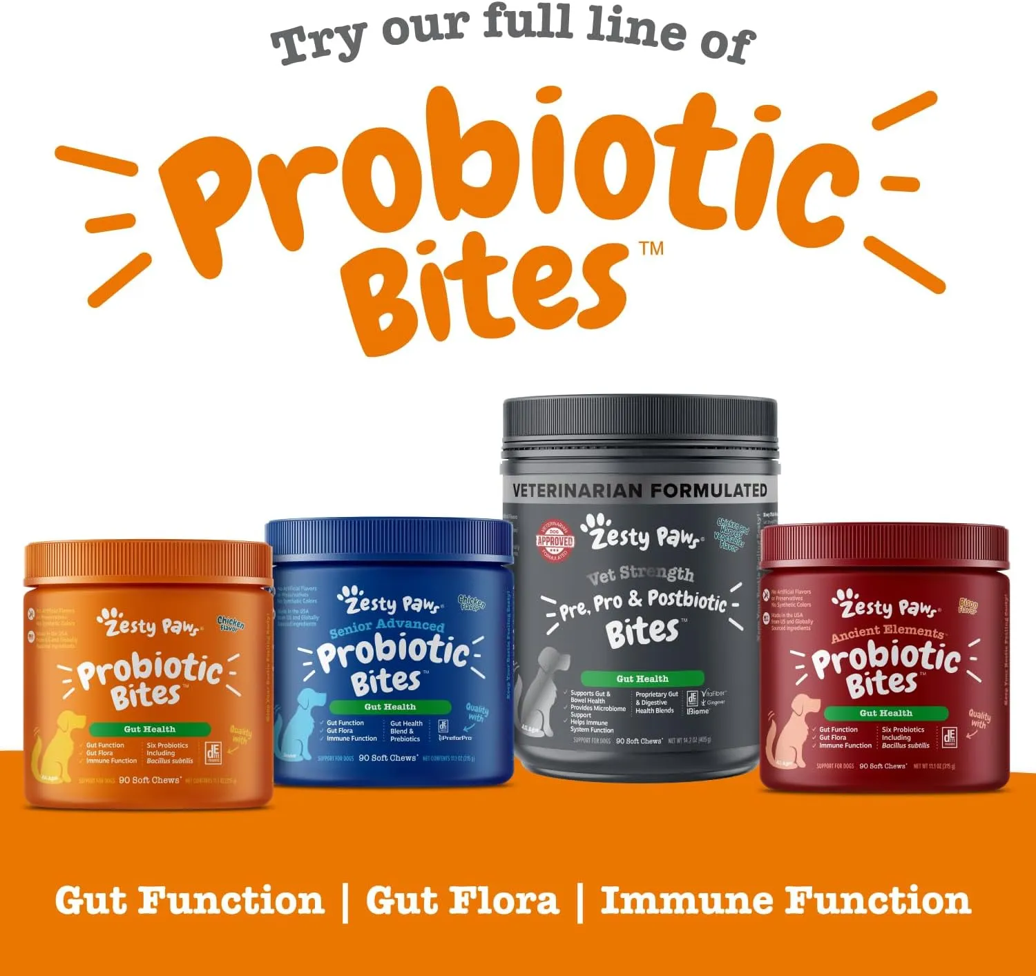 Zesty Paws OraStix for Dogs - Probiotic Sticks with Hemp Seed Curcumin Ginger Root Taurine - Supports Gut Function Flora Immune System Proprietary Healthy Teeth Gum Blend - 12oz
